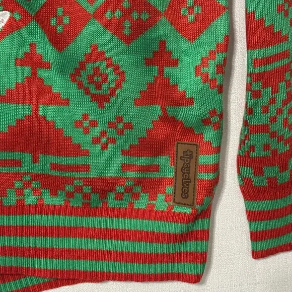 TIPSY ELVES Bottle Opener Ugly Christmas Sweater Men’s M Red Green Holiday - Picture 7 of 9